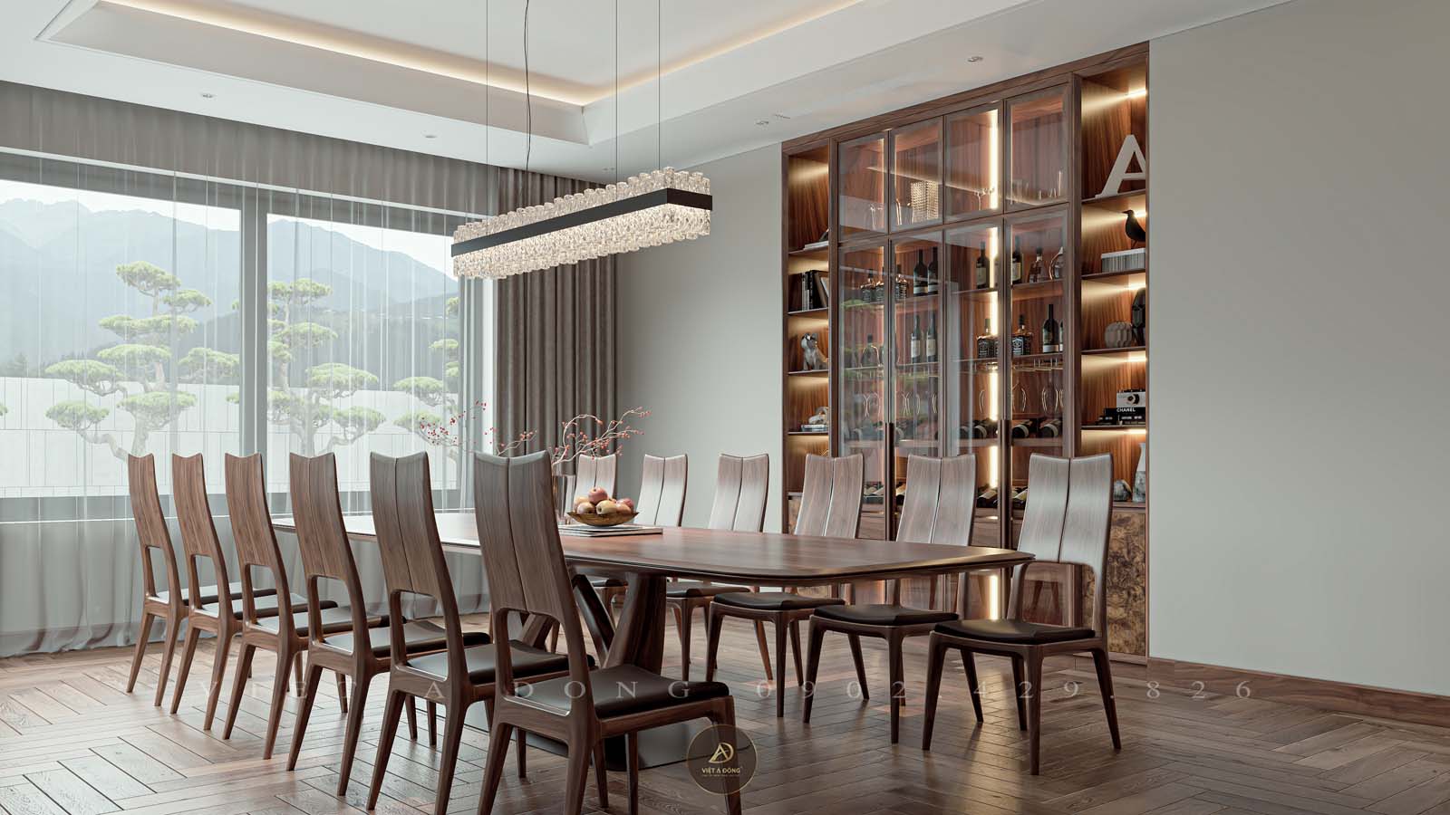 Mẫu bàn ăn 12 ghế 